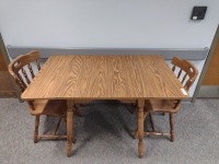 TABLE, DINING WITH FOLDING CAPS AND 2 CHAIRS, LOC: NT FACILITIES MGR.