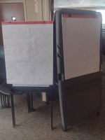 GREASEBOARD/MEMOBOARD ON EASELS, QTY. 2, LOC: COMMUNITY ROOM 1
