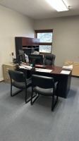EXECUTIVE DESK, 3 CHAIRS, CREDENZA (NO ELECTRONICS), LOC: CFO