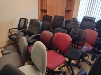 CHAIRS, TASK AND EXECUTIVE WITH ARMRESTS ON WHEELS, QTY. 30, LOC: RM 106
