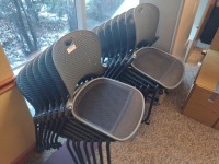 CHAIRS, STACKABLE MESH SEAT, ROLLING, QTY. 15, LOC: COMMUNITY ROOM 1