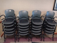 CHAIRS, STACKABLE MESH SEAT WITH ARMRESTS, ROLLING, QTY. 20, LOC: COMMUNITY ROOM 1
