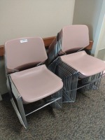 CHAIRS, STACKING, METAL FRAME, QTY. 28, LOC: RM 100 HALL