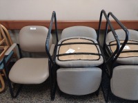 CHAIRS, METAL, CUSHION WITH ARMRESTS, QTY. 9, LOC: RM 100 HALL