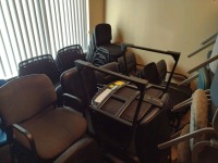 CHAIRS, METAL FRAME ASSORTED, QTY. 40 LOC: ROOM 103