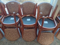 CHAIR, WOOD FRAME WITH CUSHION, QTY. 12, LOC: COMMUNITY ROOM 1