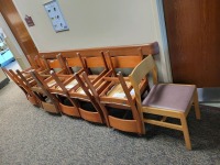 HILL-ROM CHAIRS, WOODEN, CUSHIONED, QTY. 11, LOC: RM 100 HALL
