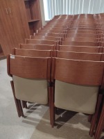 CHAIRS, WOOD FRAME, CUSHIONED, FOLDING, QTY. 35, LOC: ROOM 101