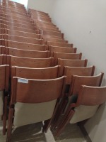CHAIRS, WOOD FRAME, CUSHIONED, FOLDING, QTY. 34, LOC: ROOM 101