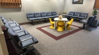 15 SEAT WAITING AREA, CHILDRENS TABLE WITH 4 CHAIRS AND 2 END TABLES, LOC: SPECIALTY CLINIC WAITING