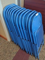 CHAIRS, FOLDING, BLUE, QTY. 11, LOC: COMMUNITY ROOM 1