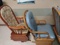 CHAIRS, ROCKING, WOOD FRAME, QTY. 4, LOC: RM 116