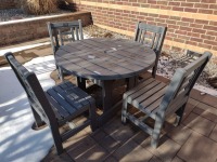 TABLE, CIRCULAR, PATIO WITH 4 CHAIRS, 42" X 22",QTY. 2 , LOC: COMMUNITY ROOM 1