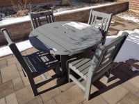 TABLE, CIRCULAR, PATIO WITH 4 CHAIRS, 42" X 22",QTY. 2 , LOC: COMMUNITY ROOM 1