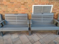 BENCH, PATIO, 2 SEAT, QTY. 3, LOC: COMMUNITY ROOM 1