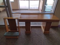 KNEELING STOOL AND ALTAR, LOC: MAIN RECEPTION