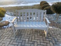 BENCH, PATIO, 2 SEAT, QTY. 3, LOC: ADMIN ENTRANCE, ENTRANCE 6