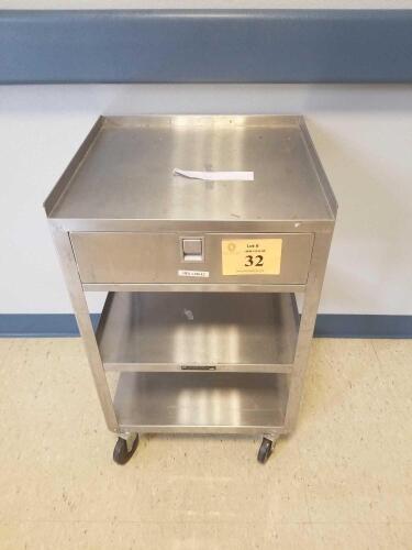 STAINLESS STEEL CART, 1 DRWAER, 2 SHELF