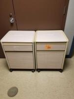 (2) 5 DRAWER, 1 CABINET NIGHTSTAND