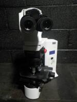 OLYMPUS BX45TF MICROSCOPE WITH 2 EYEPIECES AND 4 OBJECTIVES