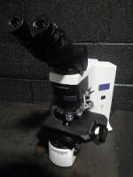 OLYMPUS BX45 MICROSCOPE WITH 2 EYEPIECES AND 4 OBJECTIVES