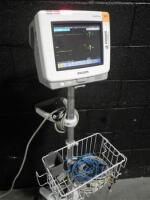 PHILIPS INTELLIVUE MP5 PATIENT MONITOR ON ROLLING STAND