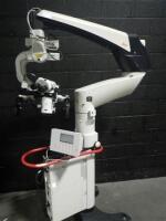 LEICA ULT 500/M520 NEUROSURGICAL MICROSCOPE TO INCLUDE DUAL MOUNT BINOCULARS WITH EYEPIECES BOTH(10X/21) CAMERA HEAD (3CCD EXWAVEHAD) ON MS3 ROLLING STAND