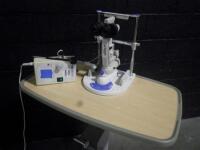 CLEMENT CLARKE 904 PORTABLE SLIT LAMP ON ROLLING STAND