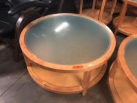 36" Round side table with glass insert