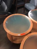 24" Round side table with glass insert