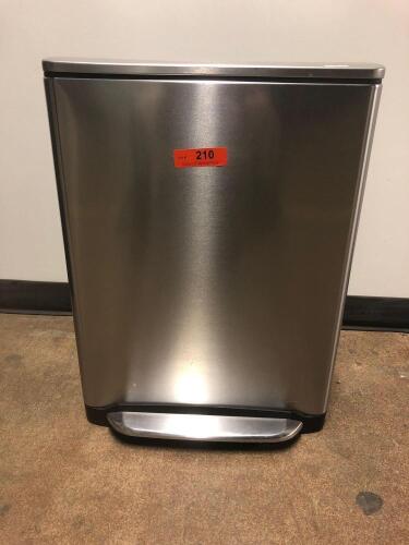 SIMPLE HUMAN STAINLESS STEEL TRASH BIN