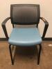 CORPORATE INTERIORS PLASTIC FRAME LEATHERETTE MESH BACK CHAIR W/ ARMREST