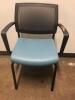 CORPORATE INTERIORS PLASTIC FRAME LEATHERETTE MESH BACK CHAIR W/ ARMREST