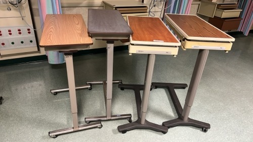 LOT OF OVERBED TABLES X4