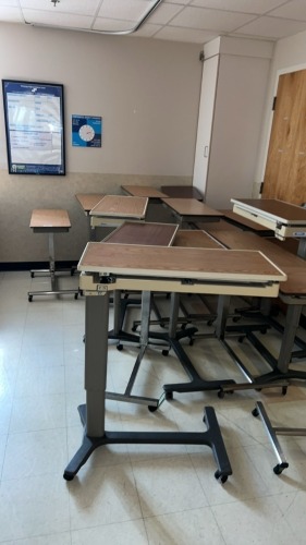 LOT OF OVERBED TABLES X16
