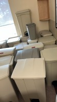 LOT OF TRASH BINS