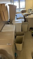 LOT OF TRASH BINS