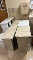 LOT OF TRASH BINS