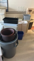 LOT OF TRASHCANS