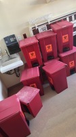 LOT OF BIOHAZARD TRASHCANS
