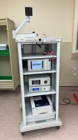 STRYKER 1188 ARTHROCSCOPY TOWER TO INCLUDE: STRYKER L9000 LED LIGHT SOURCE, STRYKER 1188 HD HIGH DEFINTION CAMERA, STRYKER SDP1000 DIGITAL COLOR PRINTER ON CART