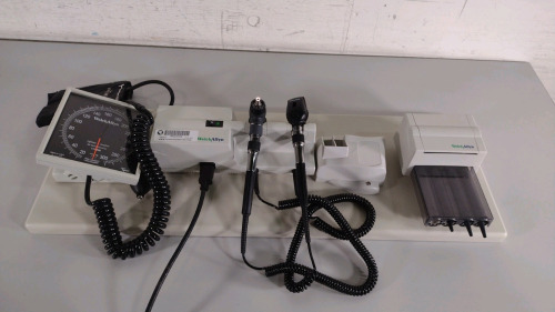 WELCH ALLYN 767 SERIES WALL MOUNT TO INCLUDE: WALL TRANSFORMER WITH (2) HEADS, SPHYMO, CUFF