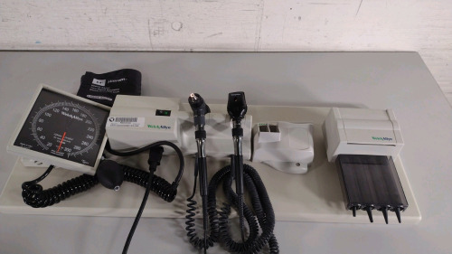 WELCH ALLYN 767 SERIES WALL MOUNT TO INCLUDE: WALL TRANSFORMER WITH (2) HEADS, SPHYMO, CUFF