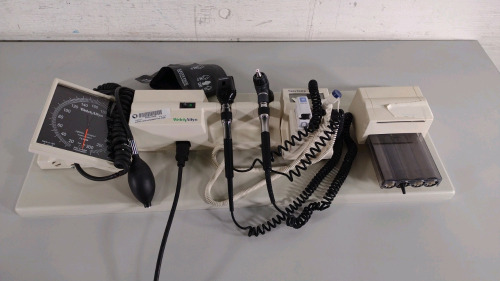 WELCH ALLYN 767 SERIES WALL MOUNT TO INCLUDE: WALL TRANSFORMER WITH (2) HEADS, SPHYMO, CUFF