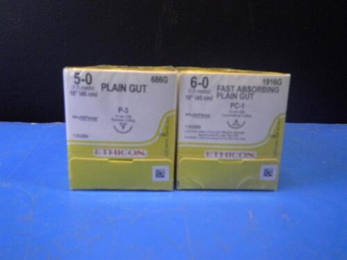 LOT OF ETHICON ENDO-SURGERY PLAIN GUT SUTURE (686G,1916G) EXP DATE: 7/2019 (QTY 2)