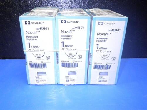 LOT OF COVIDIEN NOVAFIL MONOFILAMENT POLYBUTESTER (REF#4459-71,4455-71) EXP DATE RANGE: 6/2019-10/2019 (QTY 3)