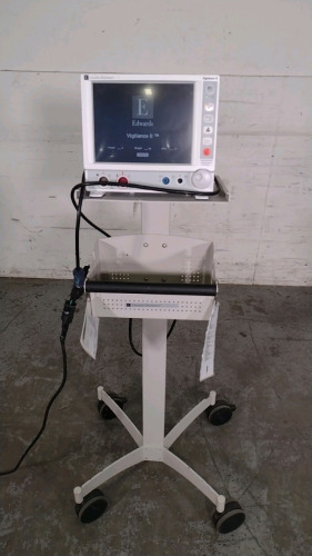 EDWARDS LIFESCIENCES VIGILANCE II PATIENT MONITOR ON ROLLING STAND