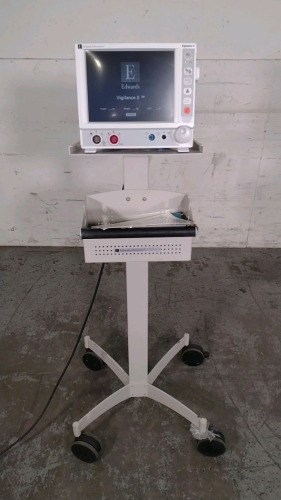 EDWARDS LIFESCIENCES VIGILANCE II PATIENT MONITOR ON ROLLING STAND