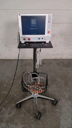 EDWARDS LIFESCIENCES VIGILANCE II PATIENT MONITOR ON ROLLING STAND