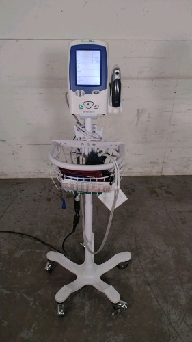 WELCH ALLYN SPOT LXI VITAL SIGNS MONITOR ON ROLLING STAND